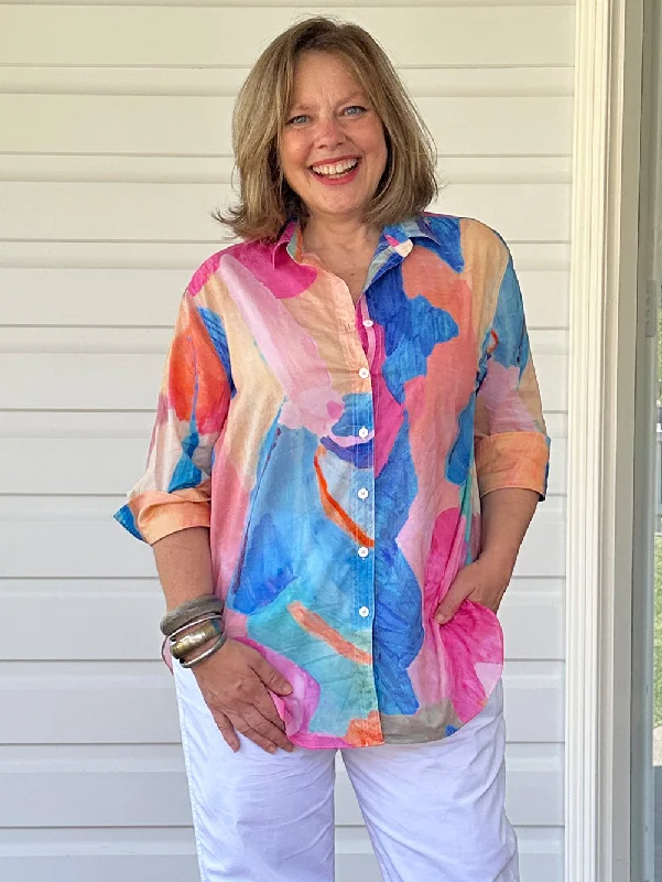 Esperance Printed Shirt - Multi-- Plaid T-Shirt Polka Dot Checkered