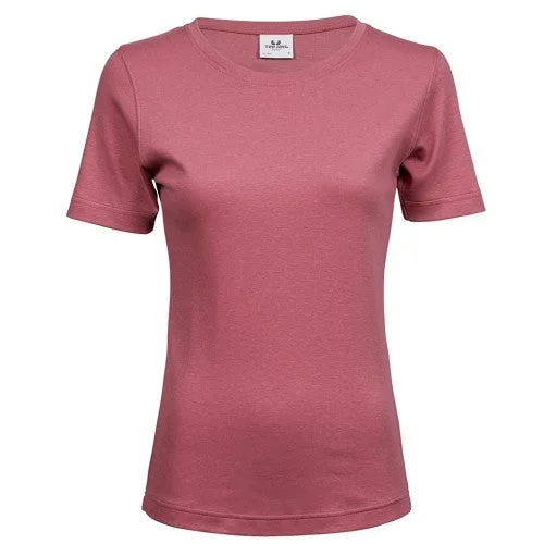 Tee Jays |  Womens/Ladies Interlock T-Shirt-- Solid Color Striped Floral