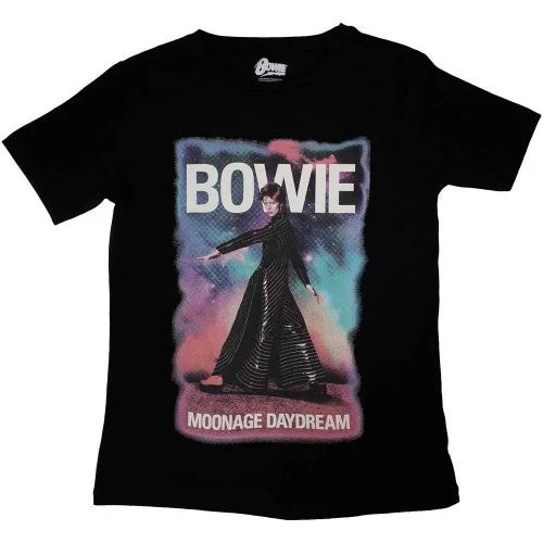 David Bowie Womens/Ladies Moonage Daydream Fade T-Shirt-- Spandex Blend Rayon Blend Denim Blend