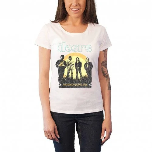 The Doors Womens/Ladies Waiting For The Sun T-Shirt-- Oversized T-Shirt Spandex breathable
