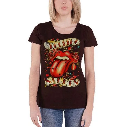 The Rolling Stones Womens/Ladies Stars Logo T-Shirt-- Wool Fabric Cashmere Fabric Tweed Fabric The Rolling Stones Womens/Ladies Stars Logo T-Shirt-- Wool Fabric Cashmere Fabric Tweed Fabric