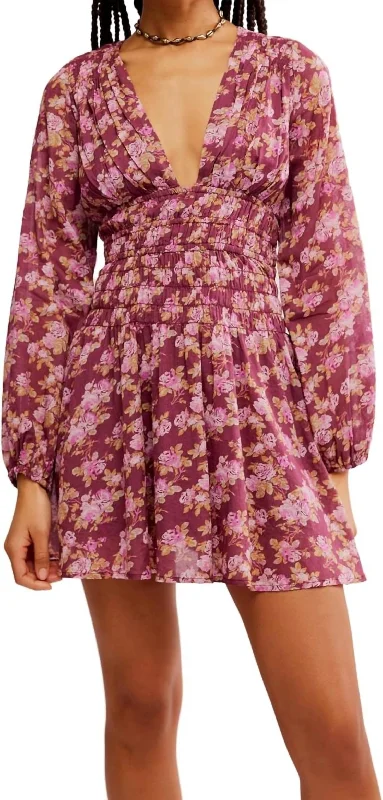 Keep You Mini Dress In Berry Combo Fashionable Party Mini Dress