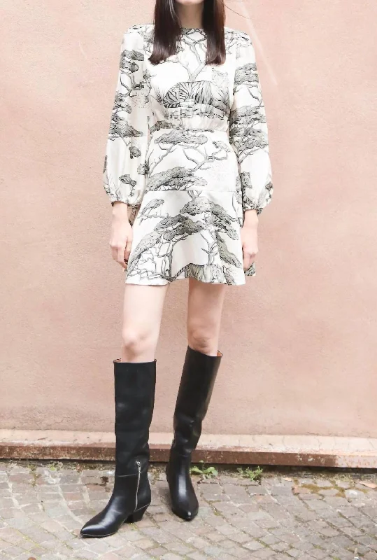 Safari Mini Dress In Multi Classic Black Mini Dress