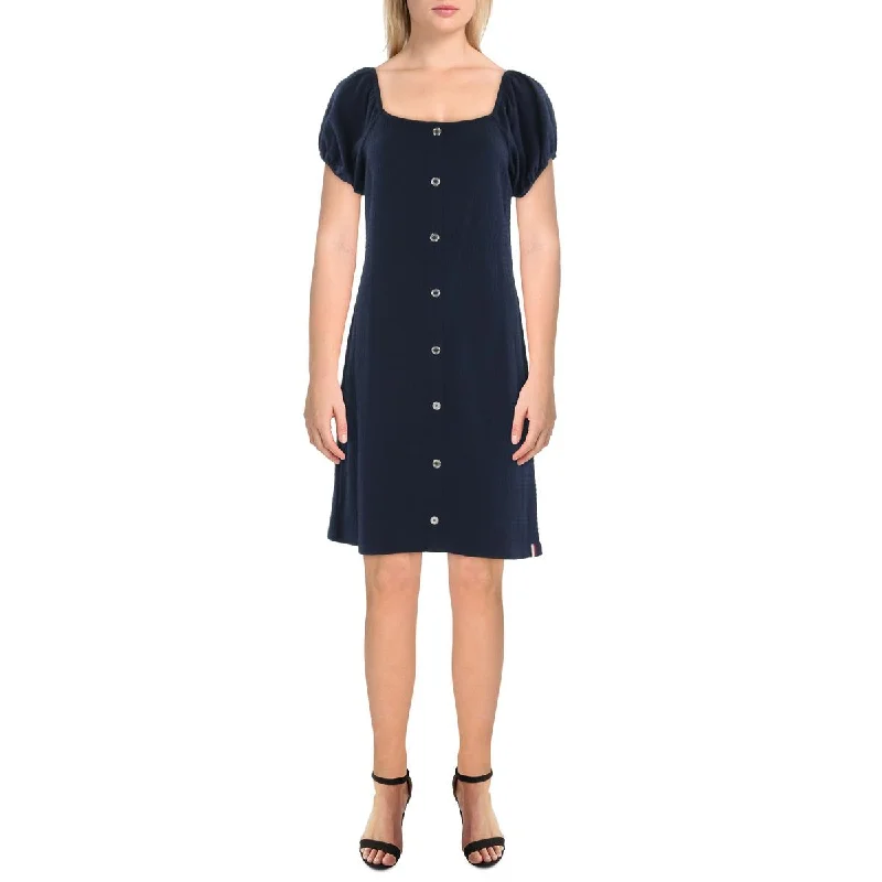 Womens Textured Short Mini Dress Cozy Sweater Mini Dress