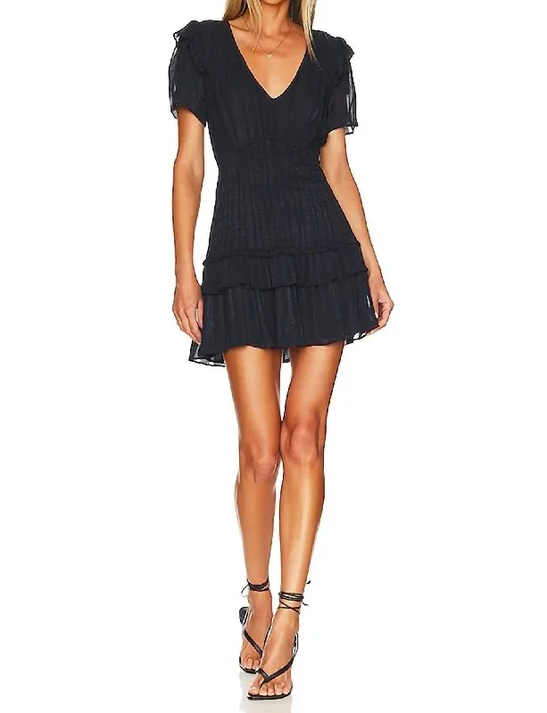 Rena Mini Dress In Midnight Trendy Tie-Dye Mini Dress