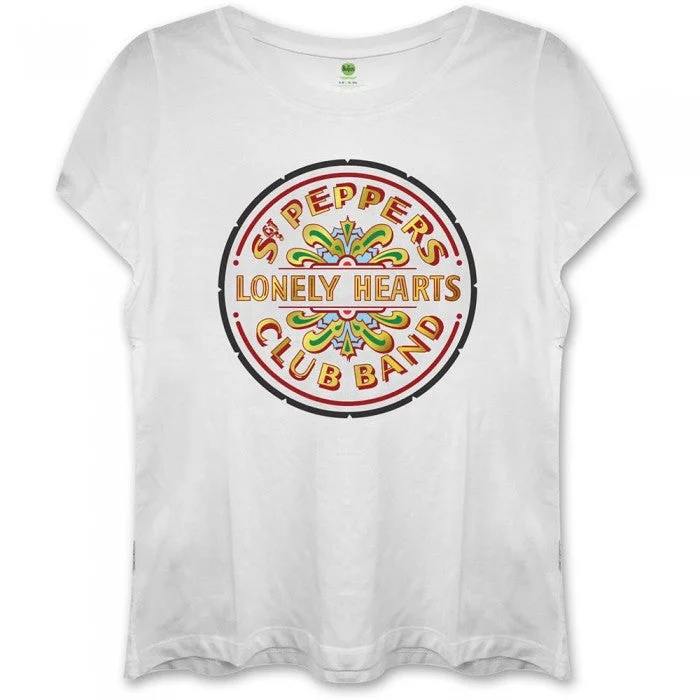 The Beatles Womens/Ladies Sgt Pepper Skinny T-Shirt-- Hooded Caped Shawl Collar