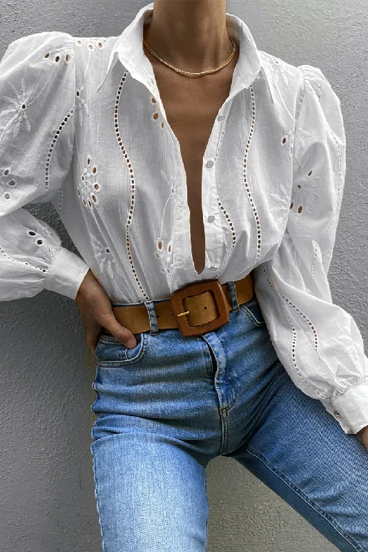Seven Wonders The Label WOMENS KNOWLES BLOUSE - WHITE Casual Button Blouse