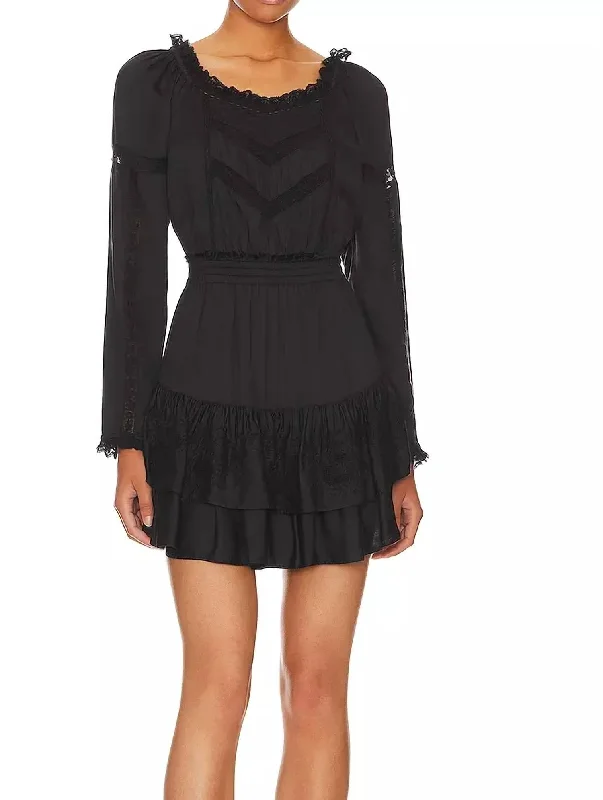 Sanaya Mini Dress In Black Elegant Silk Mini Dress