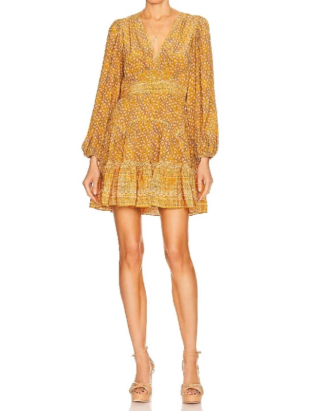 Hayana Mini Dress In Citrine Fashionable Party Mini Dress