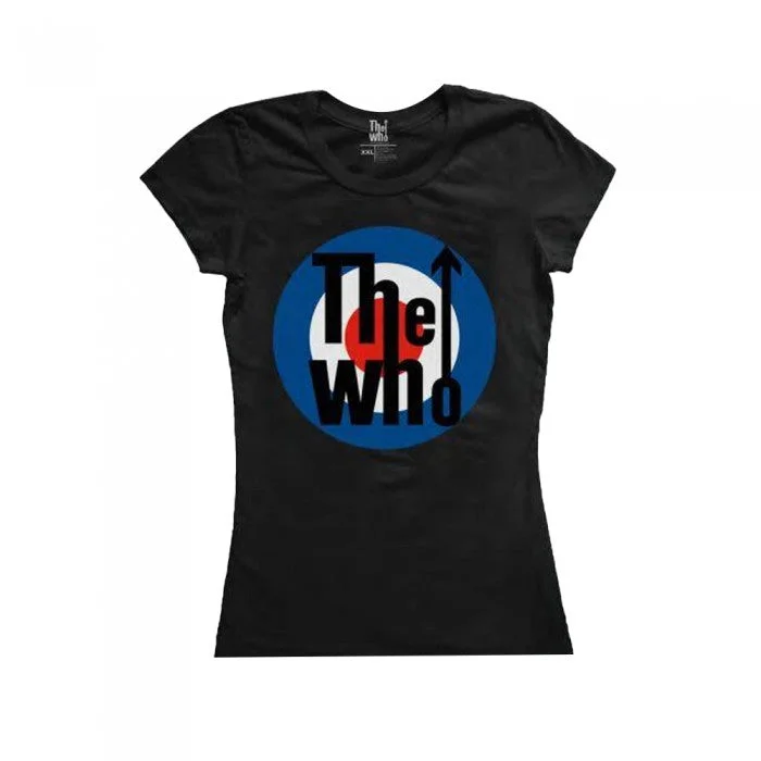 The Who Womens/Ladies Target T-Shirt-- Ribbed T-Shirt High Neck Heavyweight
