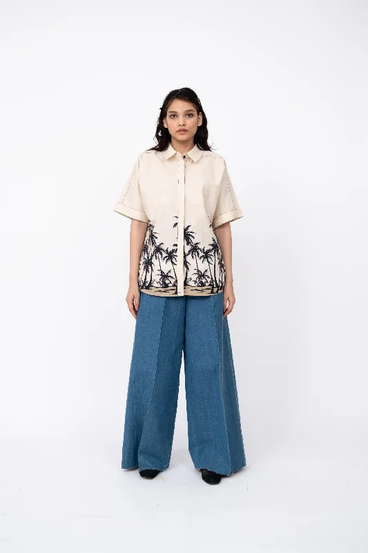 Dawn Print Shell Shirt-- Layered Multi-layer Single Layer