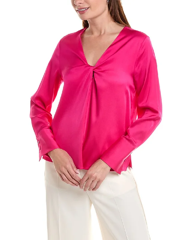 Hugo Boss Bidinta Silk-Blend Blouse Business Casual Blouse