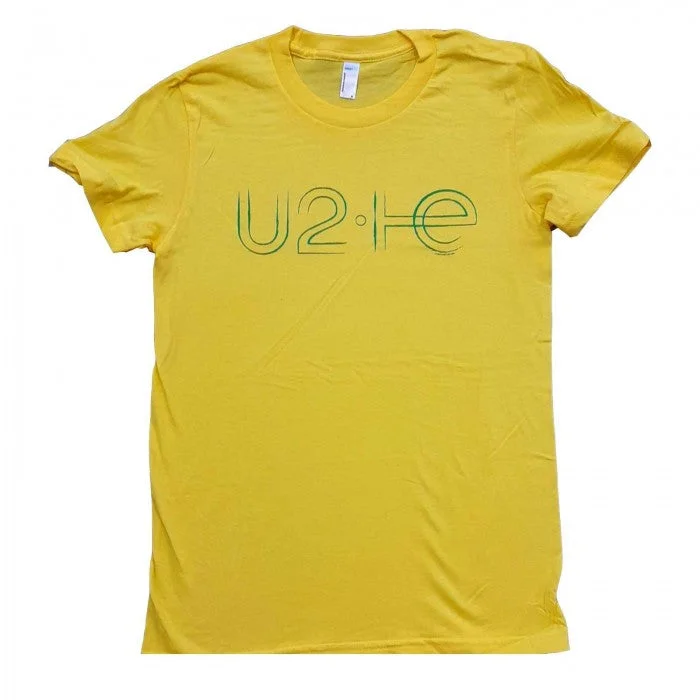 U2 Womens/Ladies I+E Logo 2015 Cotton T-Shirt-- Front Pockets Side Pockets Patch Pockets
