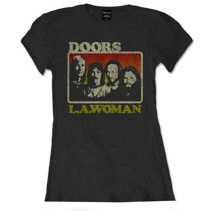 The Doors Womens/Ladies LA Woman Cotton T-Shirt-- Fleece Nylon Spandex