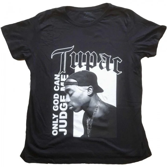 Tupac Shakur Womens/Ladies Only God Can Judge Me Cotton T-Shirt-- Jersey Fabric Tulle Fabric Batik Fabric