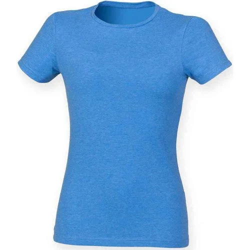 Skinni Fit Womens/Ladies Feel Good Heather T-Shirt-- Chenille Blend Fleece Blend Nylon Blend