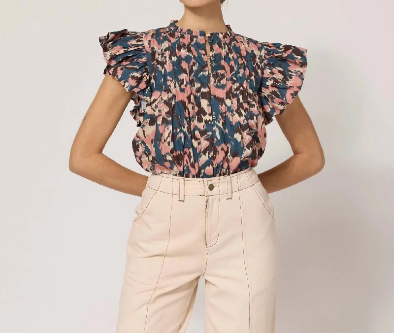 Maritza Blouse In Le Jules Floral Chiffon Blouse