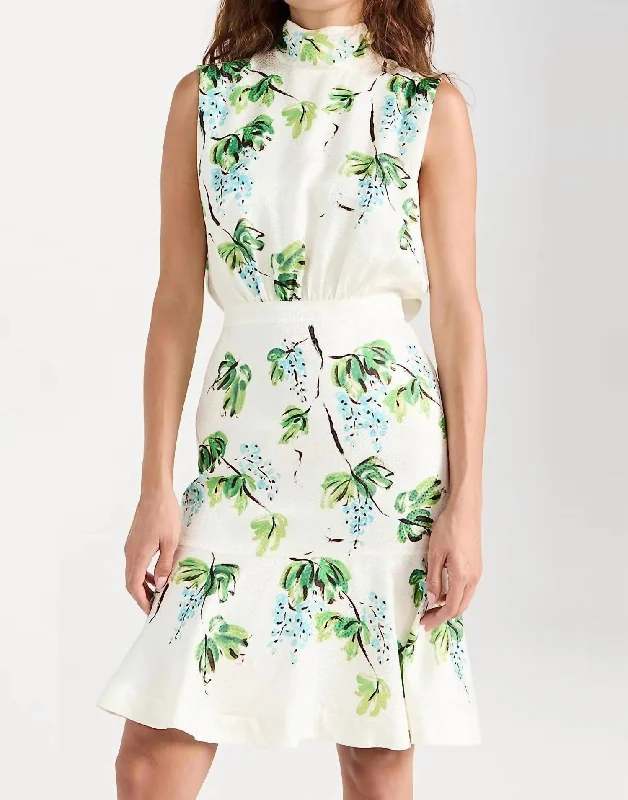 Fleur Short Mini Dress In Multi Fashionable Boho-Chic Mini Dress