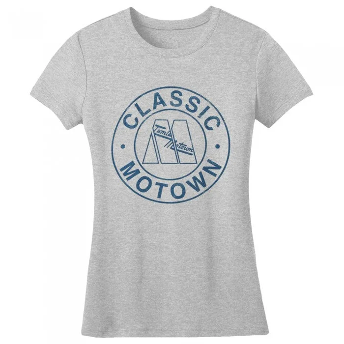Motown Records Womens/Ladies Classic Circle Cotton T-Shirt-- Houndstooth Herringbone Solid