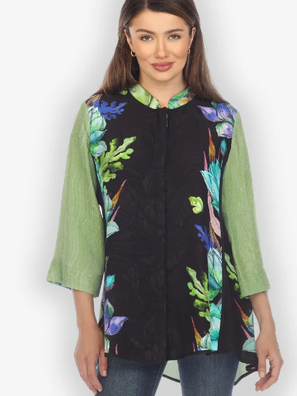 Lotus Sunny Breeze Silk Blouse Delicate Pleat Blouse