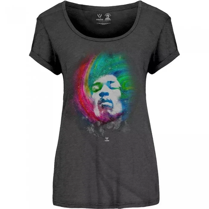 Jimi Hendrix Womens/Ladies Galaxy Cotton T-Shirt-- Faux Fur Fabric Real Fur Fabric Shearling Fabric