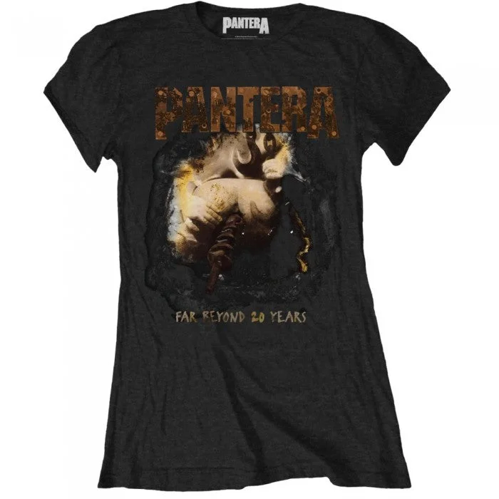 Pantera Womens/Ladies Original Cover Cotton T-Shirt-- Collared Crew Neck Turtle Neck