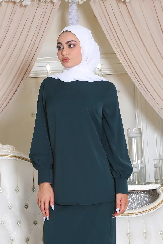 Deluxe Soft Blouse - Jade Green Wrap Front Blouse