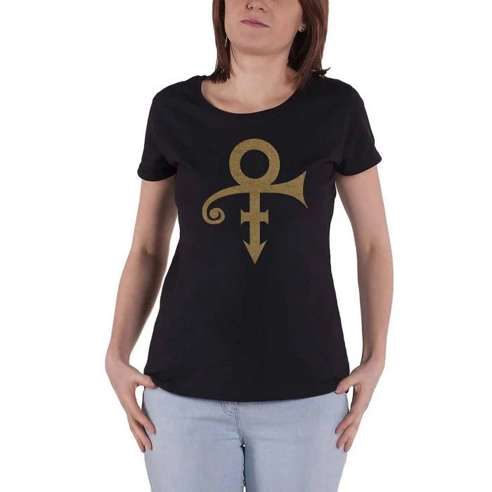 Prince Womens/Ladies Symbol T-Shirt-- Houndstooth Herringbone Solid