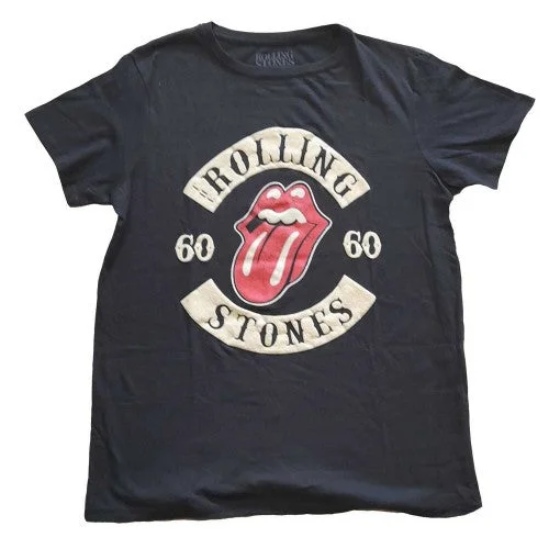The Rolling Stones Womens/Ladies Sixty Biker Suede T-Shirt-- Hooded Caped Shawl Collar