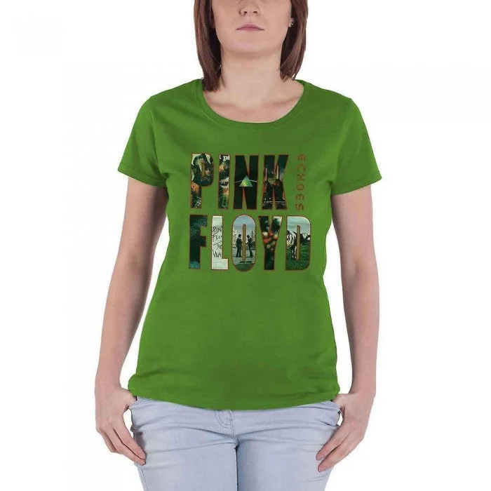 Pink Floyd Womens/Ladies Echoes Album Montage T-Shirt-- Silk Blend Satin Velvet