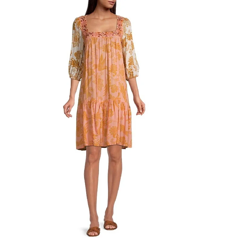 Kalik Mini Dress In Multi Fashionable Lace Mini Dress