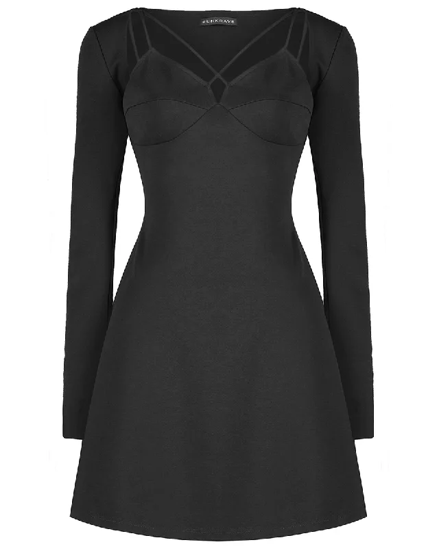 Punk Rave Daily Life Casual 2-Piece Mini Dress & Bolero Stylish Sweetheart Neck Mini Dress