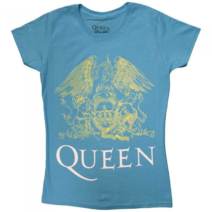 Queen Womens/Ladies Crest T-Shirt-- Hooded Caped Shawl Collar
