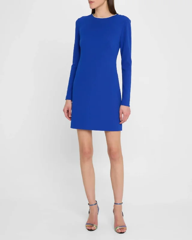 Valentine Mini Dress In Bewitching Blue Elegant Lace-Up Mini Dress
