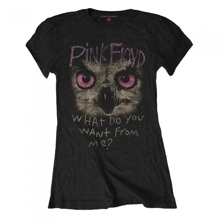 Pink Floyd Womens/Ladies What Do You Want From Me? Owl T-Shirt-- Cozy Warm Stylish