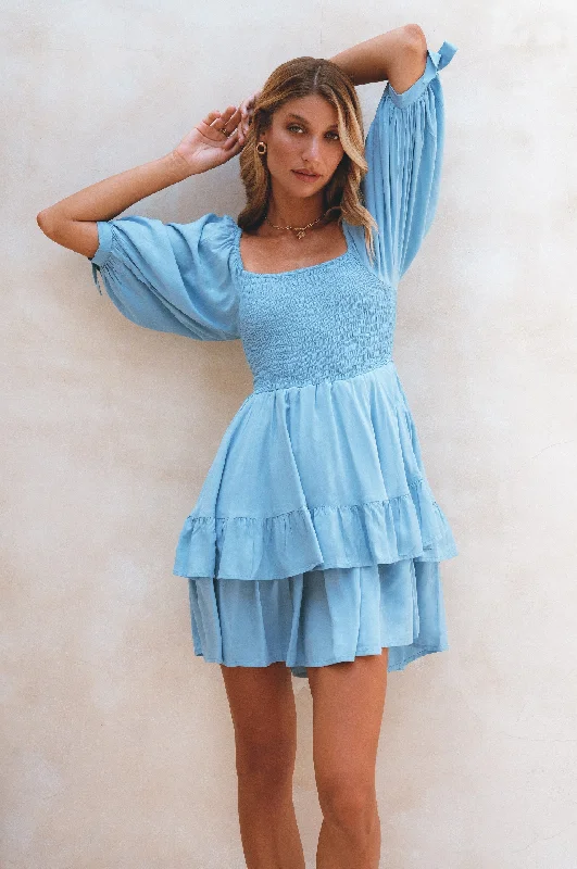 Cha-Cha Ruffle Mini Dress by ELF Chic Halter Mini Dress