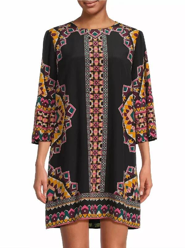 Lunna Shift Mini Dress In Kalessa Elegant Lace-Up Mini Dress