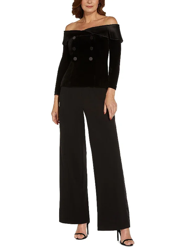 Plus Womens Velvet Embellished Blouse Lightweight Linen Blouse