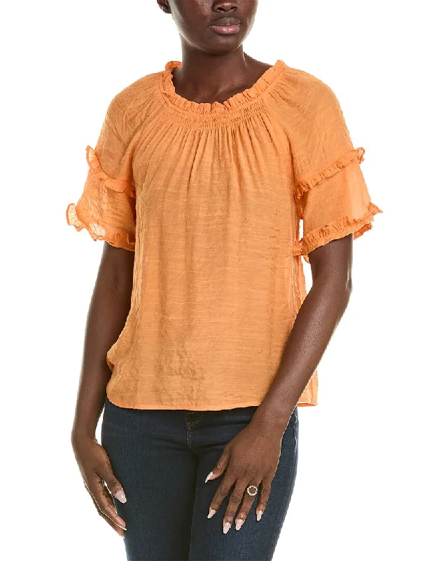 Nanette Nanette Lepore Ruffle Trim Blouse Classic Striped Blouse