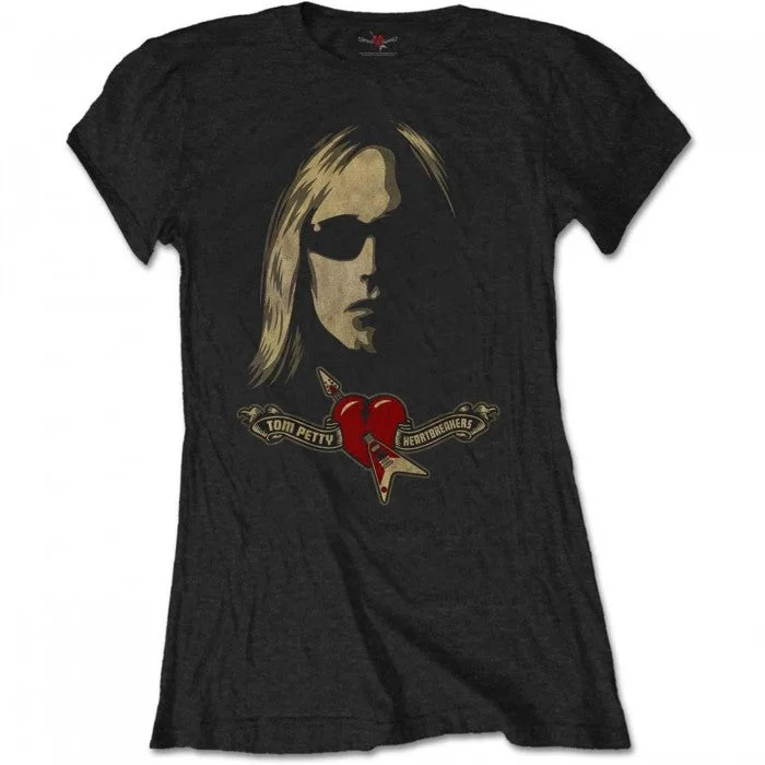 Tom Petty & The Heartbreakers Womens/Ladies Shades Logo T-Shirt-- Plaid T-Shirt Polka Dot Checkered