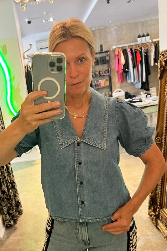 Frame - Denim Sailor Blouse (Starlet) Loose Oversized Blouse