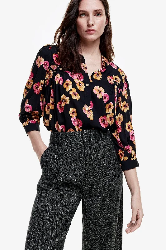 Smythe - Shirred Pocket Blouse - FA24087 Asymmetric Hem Blouse