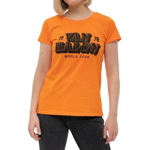 Van Halen Womens/Ladies World Tour ´78 T-Shirt-- Hooded Caped Shawl Collar