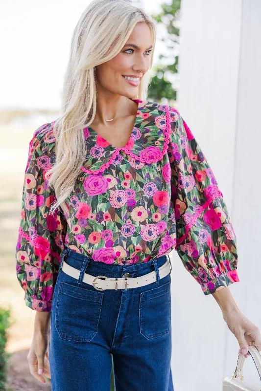The Right Way Pink Floral Blouse Airy Cotton Blouse