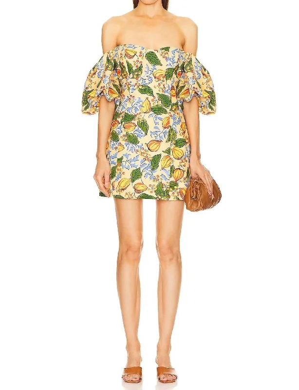 Dali Mini Dress In Capri Orchard Orange Floral Classic Casual Mini Dress
