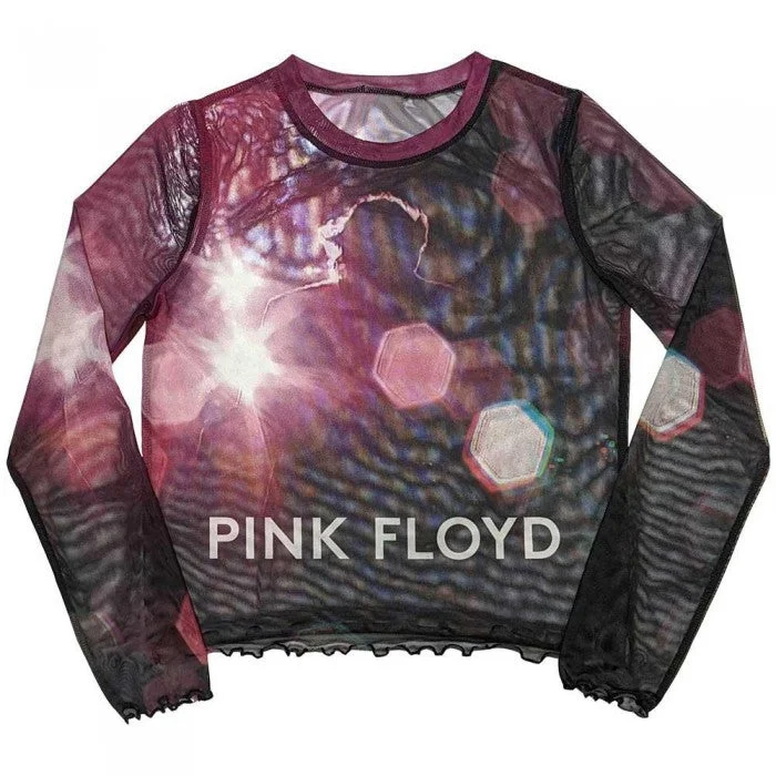 Pink Floyd Womens/Ladies Knebworth ´90 Mesh Long-Sleeved T-Shirt-- Fleece Nylon Spandex
