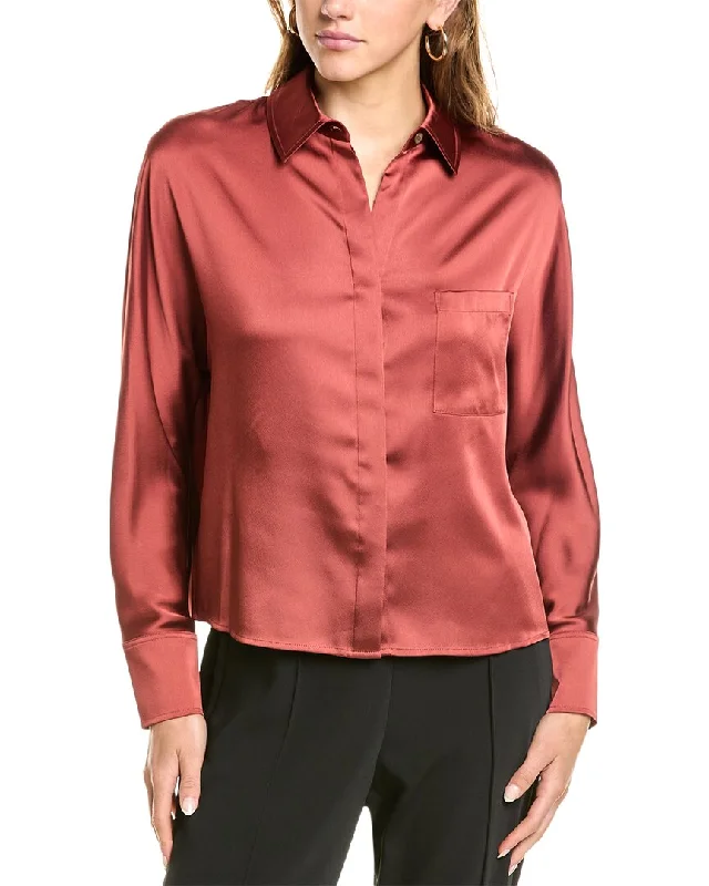 Vince Satin Dolman Sleeve Blouse Soft Satin Blouse