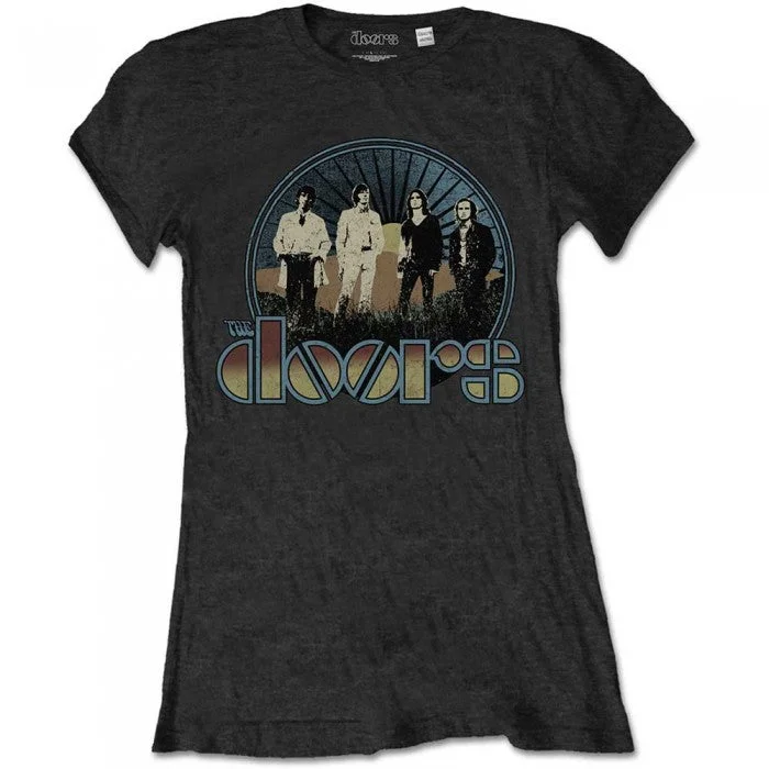 The Doors Womens/Ladies Vintage Field T-Shirt-- Fitted T-Shirt Seamless Stretchy