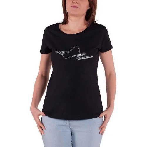 ZZ Top Womens/Ladies Hot Rod Keychain Cotton T-Shirt-- Handmade Hand-knitted Hand-woven