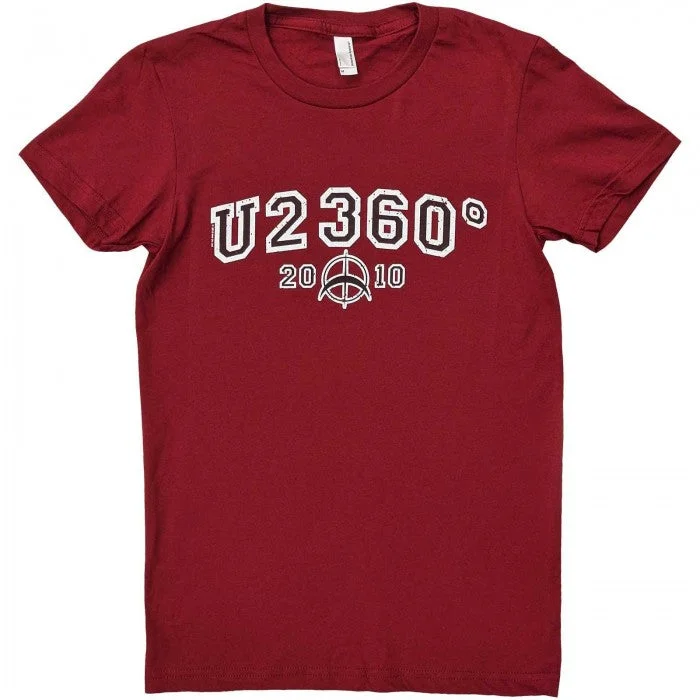 U2 Womens/Ladies 360 Degree Tour 2010 Logo T-Shirt-- Seamless Knitted Crochet